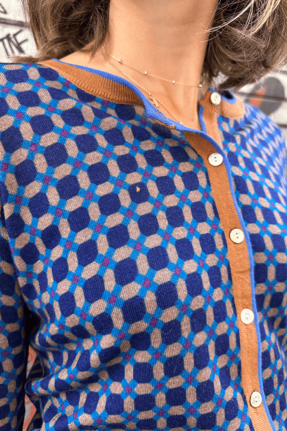 Cardigan Bordo Contrasto