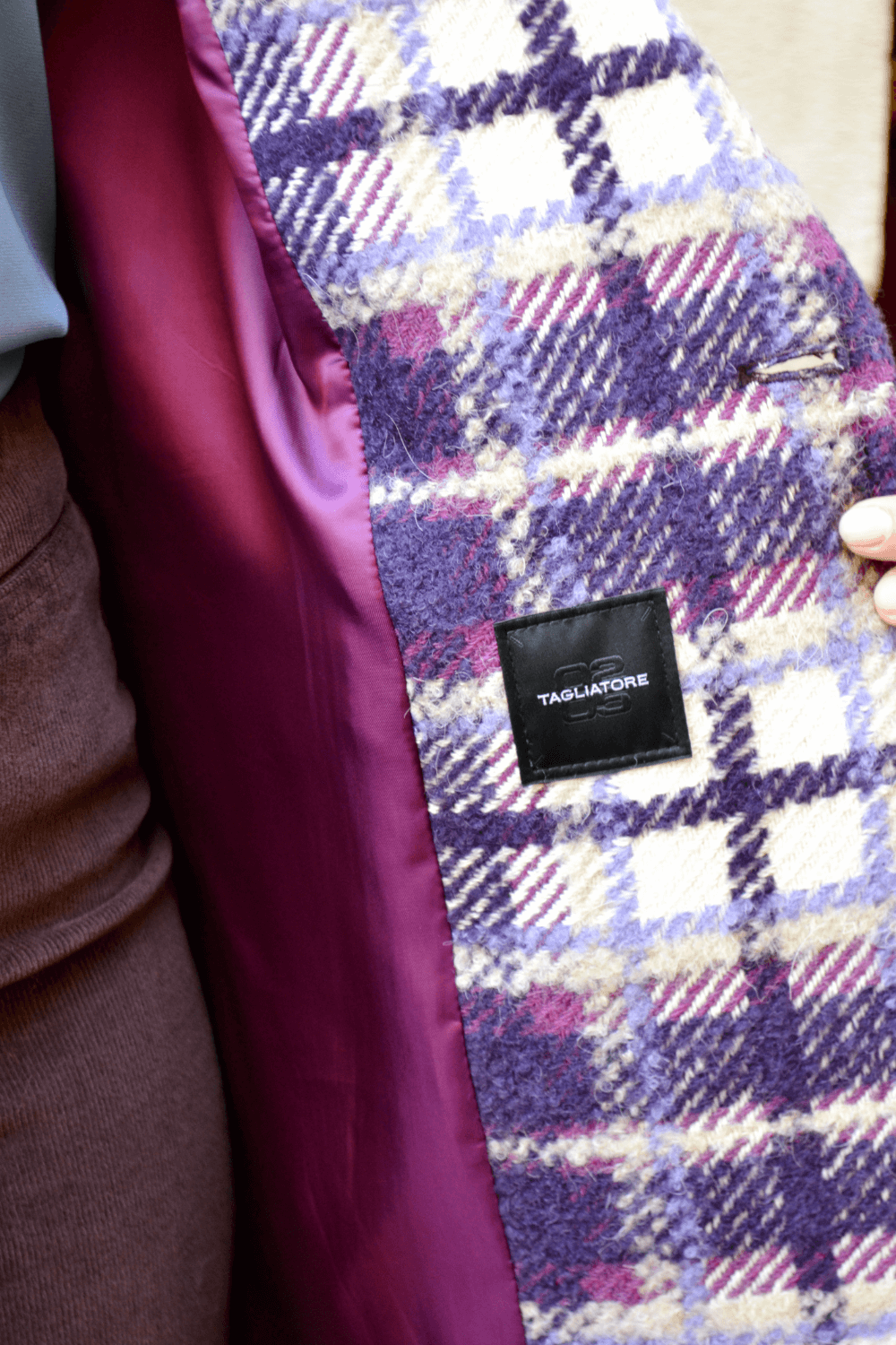 Cappotto Tartan Viola