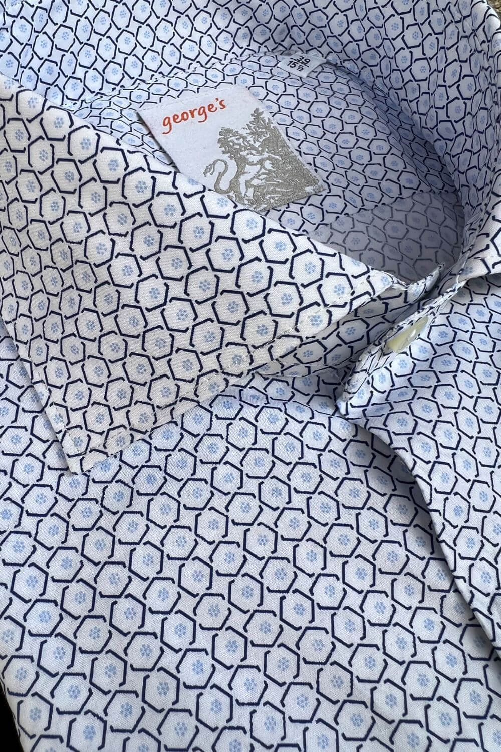 Camicia Microfantasia Blu/Azzurra