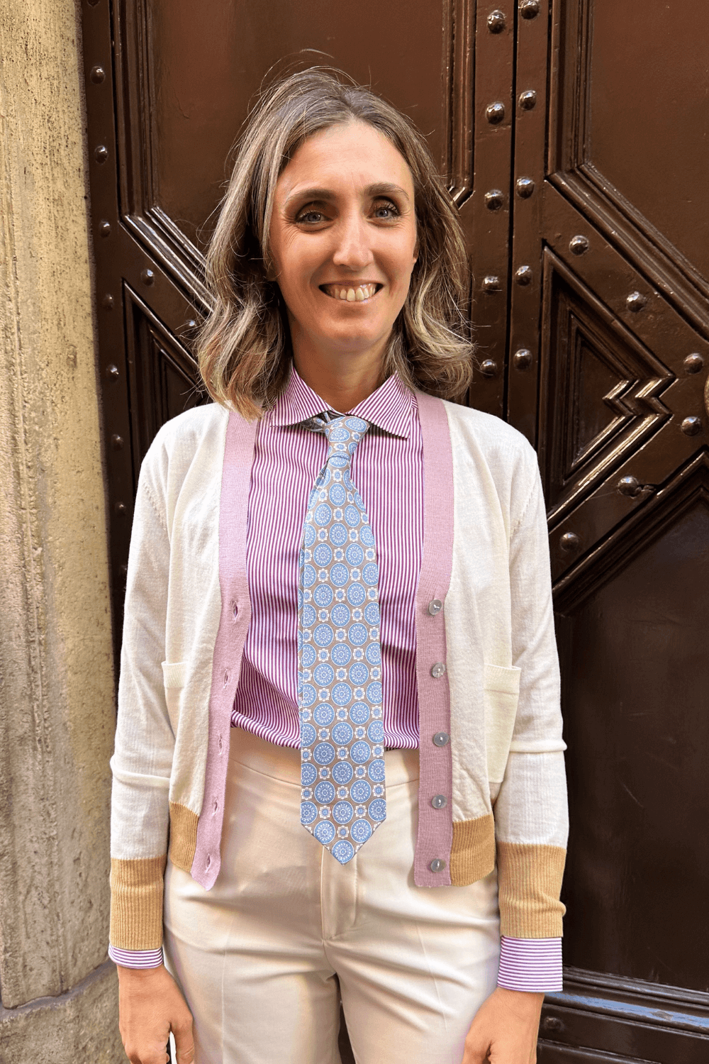 Cardigan Bordi Contrasto