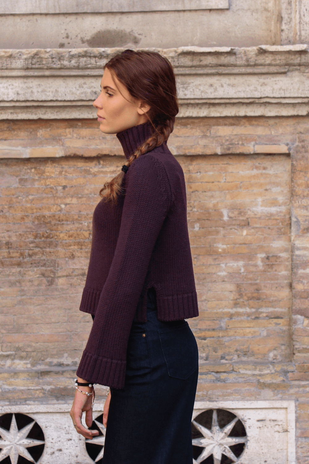 Maglia Crop Collo Alto