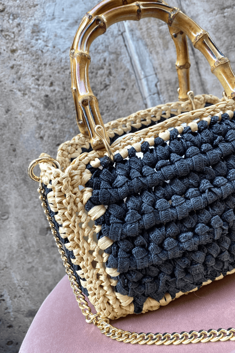 Mini Bag Crochet Nero