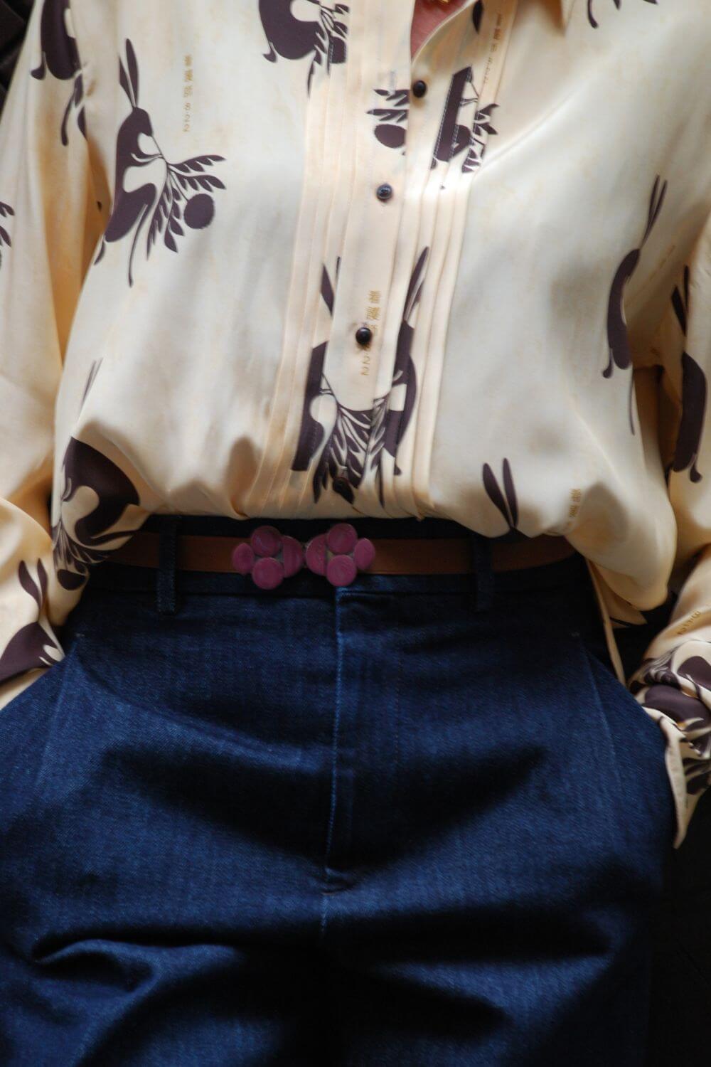 Camicia Seta Fantasia Lepre