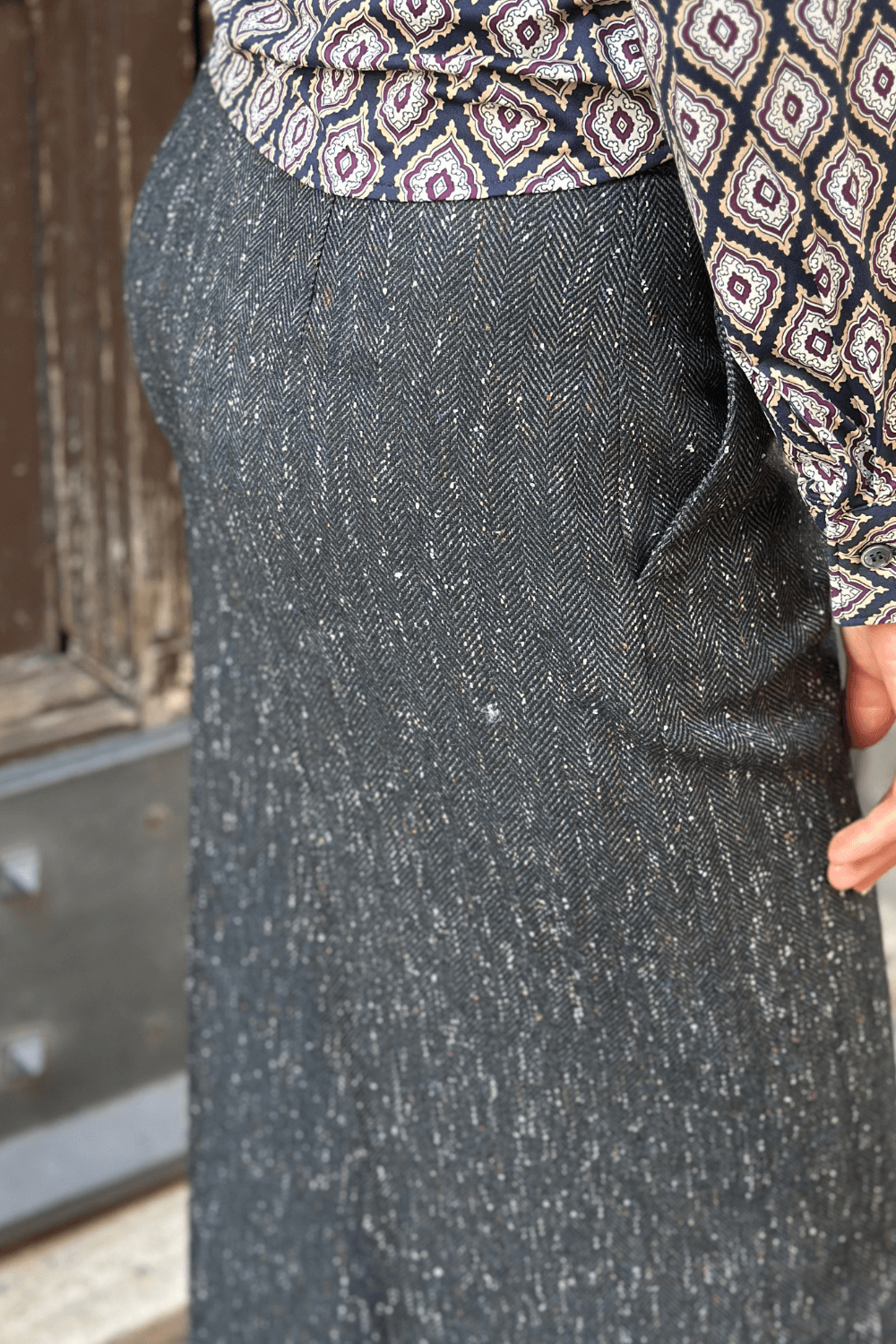 Pantaloni Via Panama Puntinato Nero