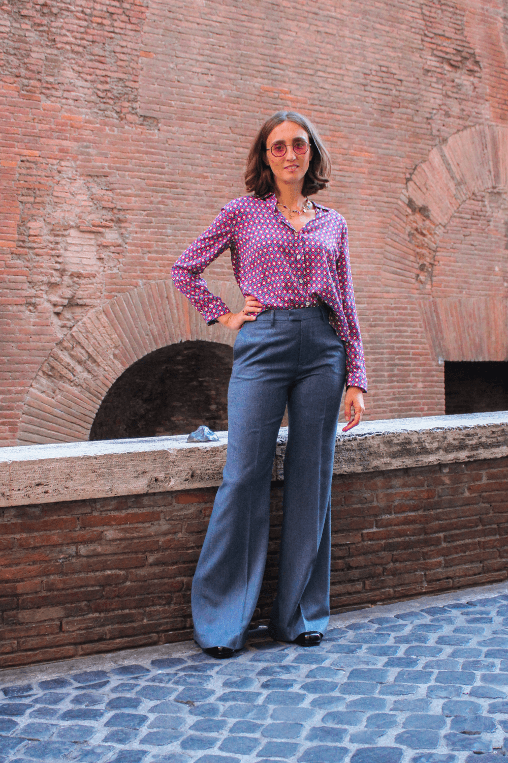 Pantaloni Flare Flanella