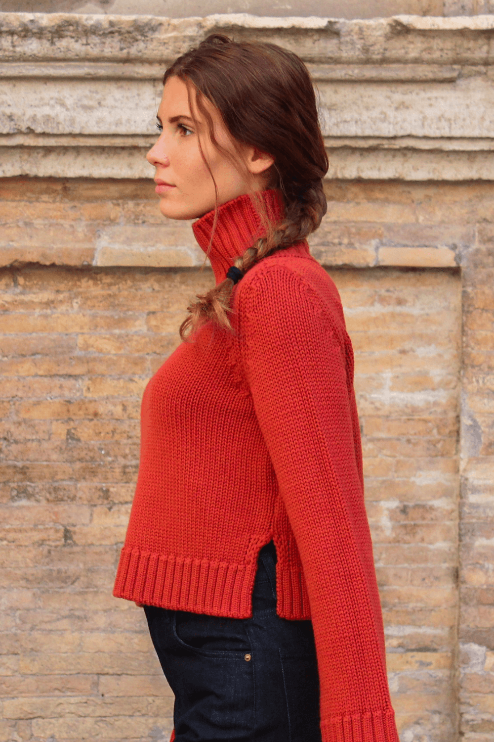 Maglia Crop Collo Alto