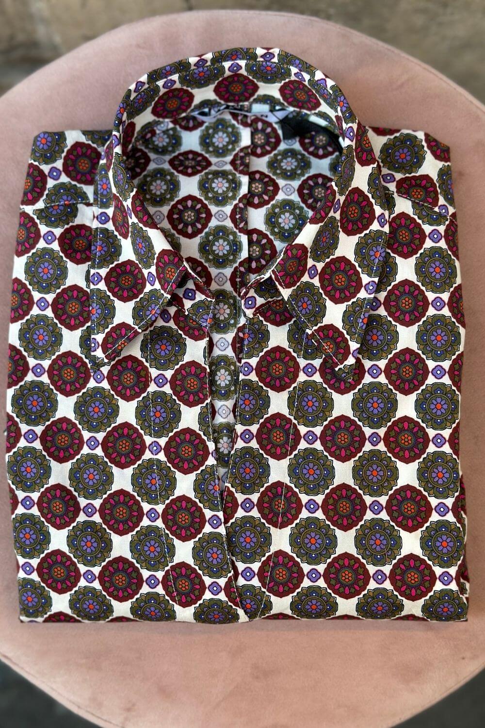 Camicia Slim Fantasia Maiolica