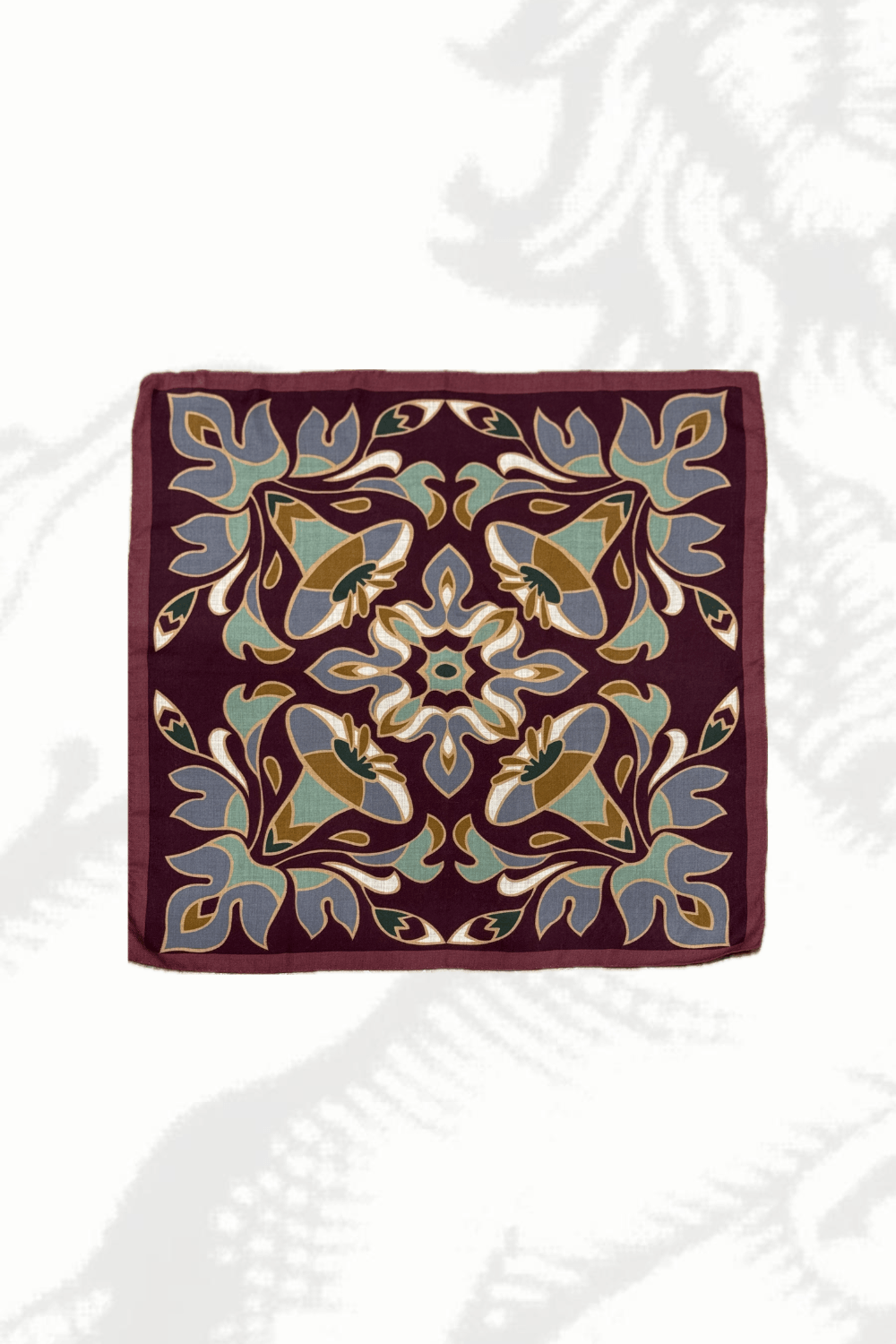 Bandana Lana e Yack Foglie Burgundy