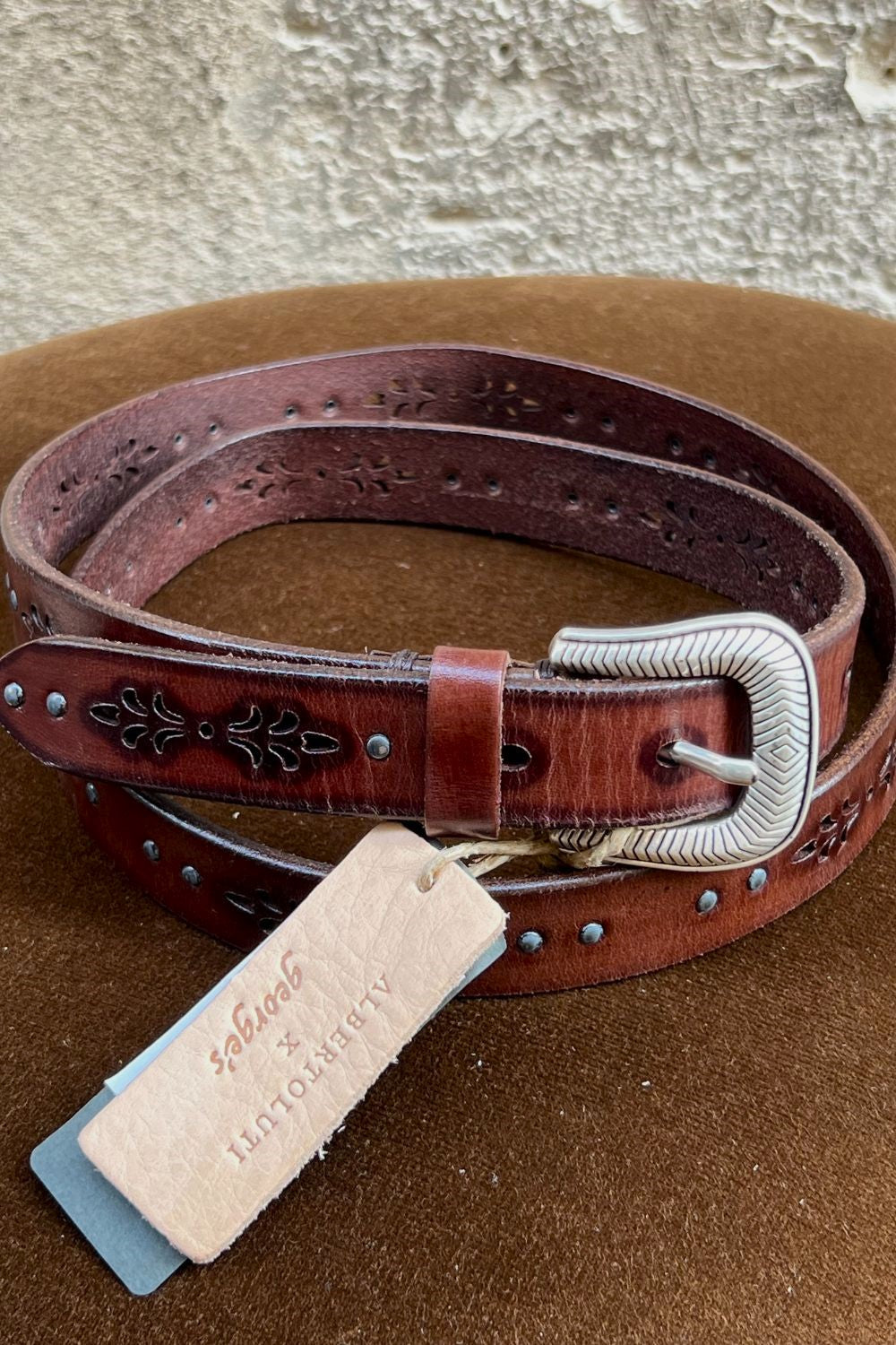 Cintura con borchie Alberto Luti