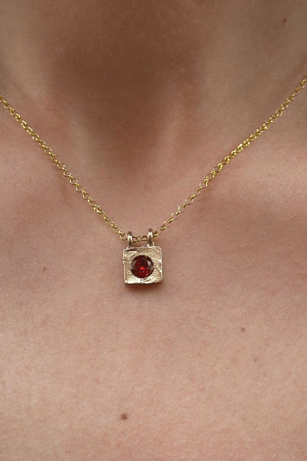 Collana Mattonella Mini Rosso