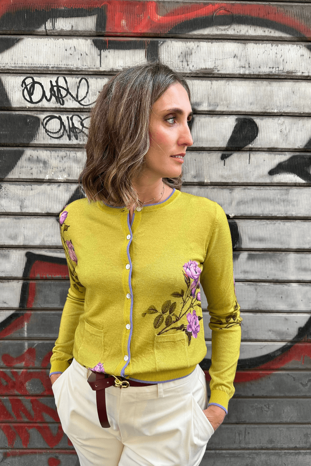 Cardigan Bordo Contrasto