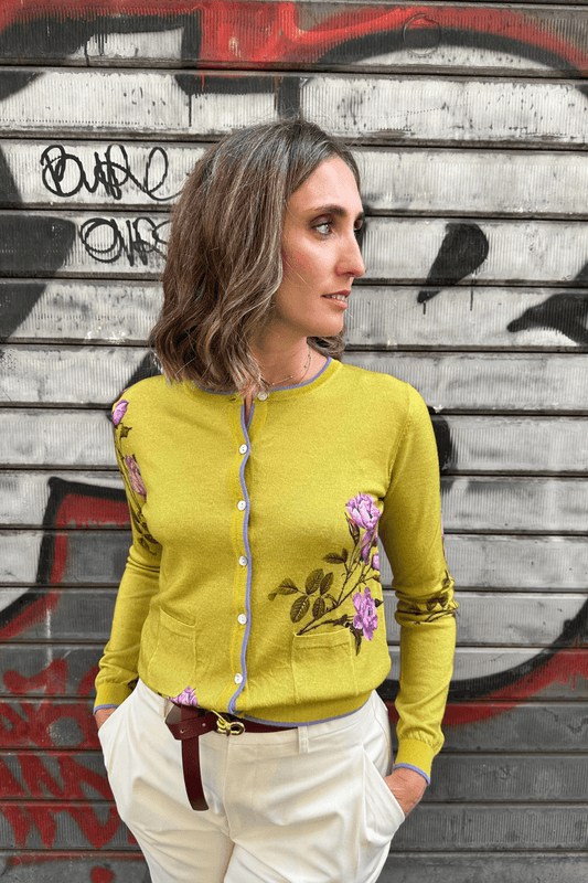 Cardigan Bordo Contrasto