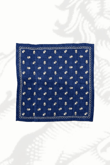 Bandana Seta Geometrico Blu