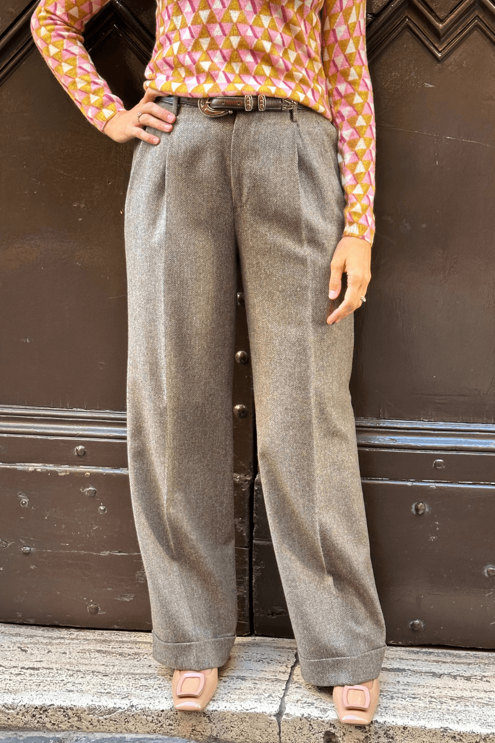 Pantaloni Simona Spigato Greige