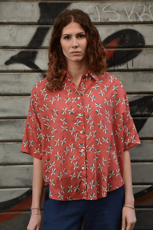 Camicia Bianca Fiori
