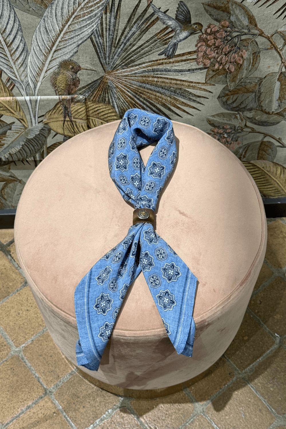 Bandana Seta Micro Azzurro