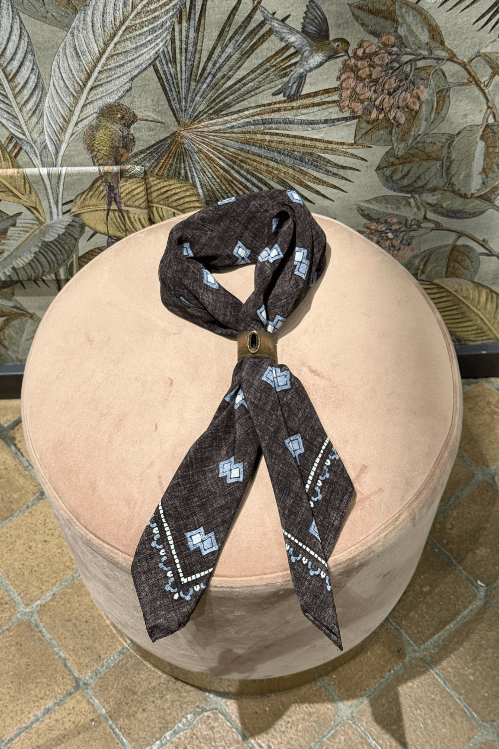 Bandana Seta Geometrico Moro