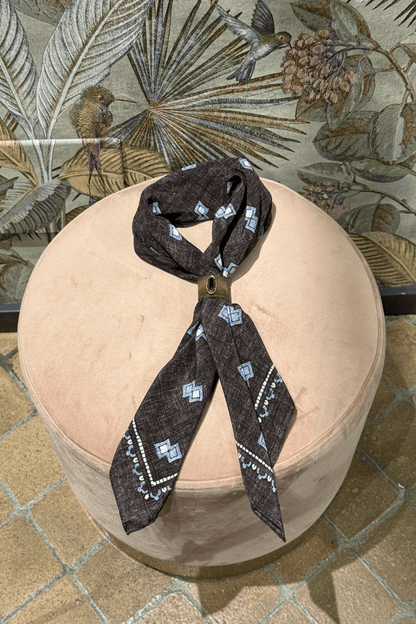 Bandana Seta Geometrico Moro