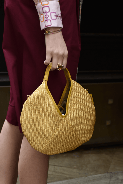 Borsa Noa Mini Rafia Senape