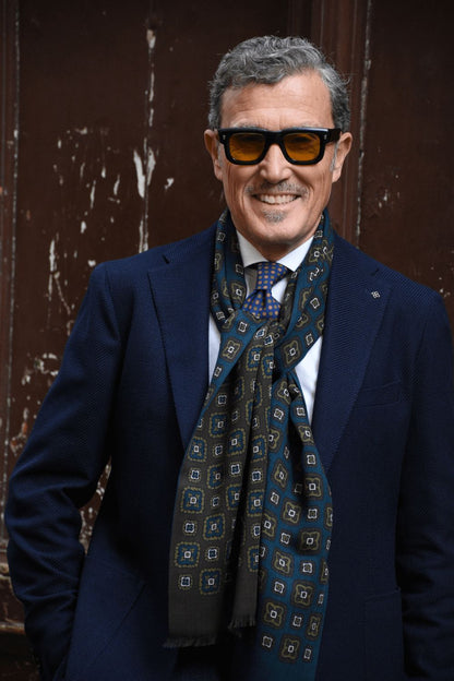 Sciarpa Lana Doppia Stampa