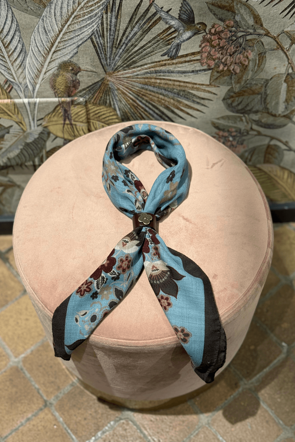 Bandana Lana e Yack Fiori Cielo