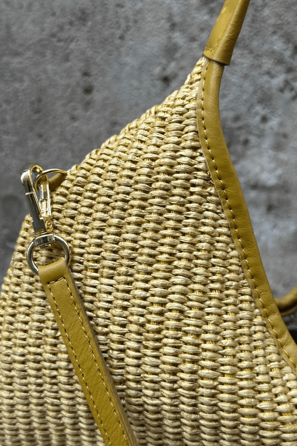 Borsa Noa Mini Rafia Senape