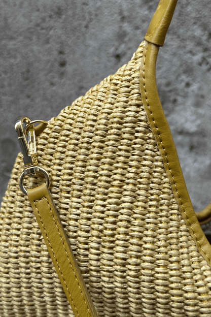 Borsa Noa Mini Rafia Senape