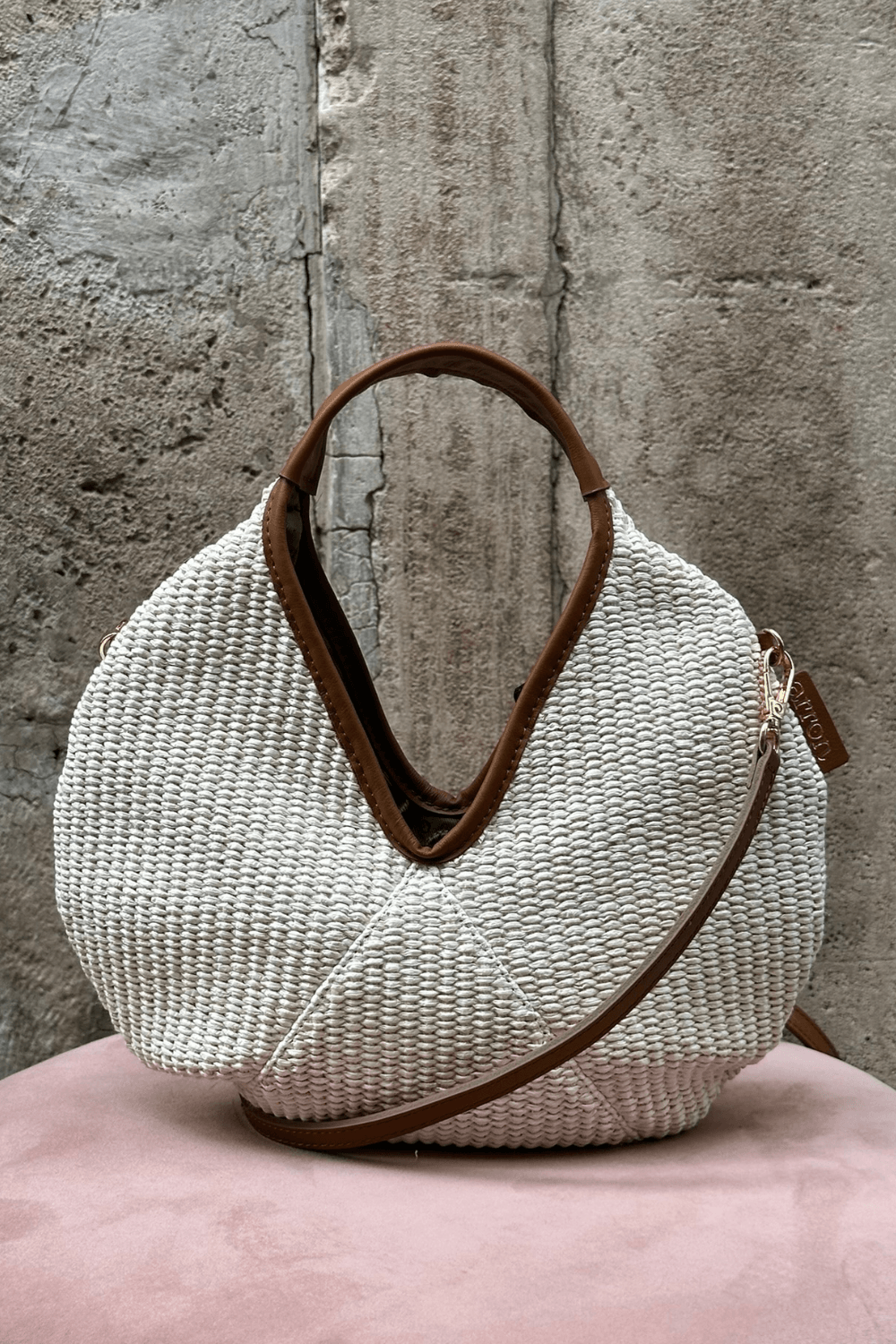 Borsa Noa Mini Rafia Panna
