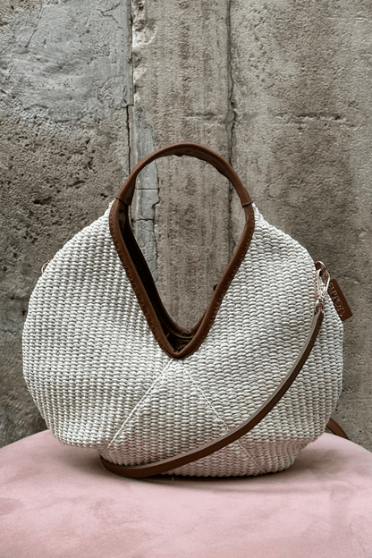 Borsa Noa Mini Rafia Panna