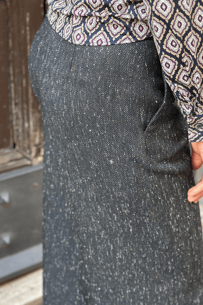 Pantaloni Via Panama Puntinato Nero