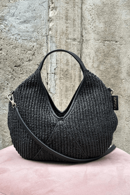 Borsa Noa Mini Rafia Nero