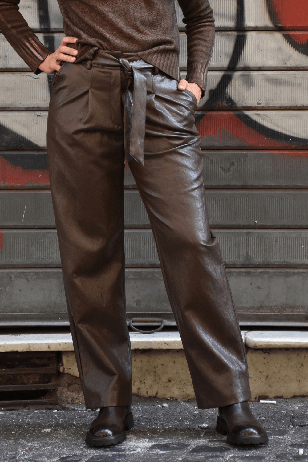 Pantaloni Ecopelle