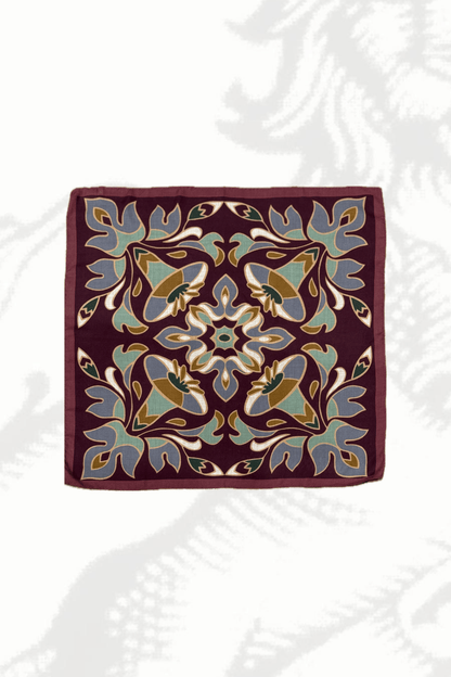 Bandana Lana e Yack Foglie Burgundy
