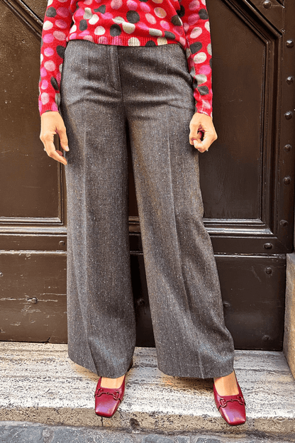 Pantaloni Via Panama Puntinato Moro