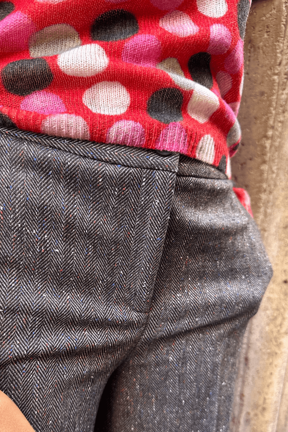 Pantaloni Via Panama Puntinato Moro