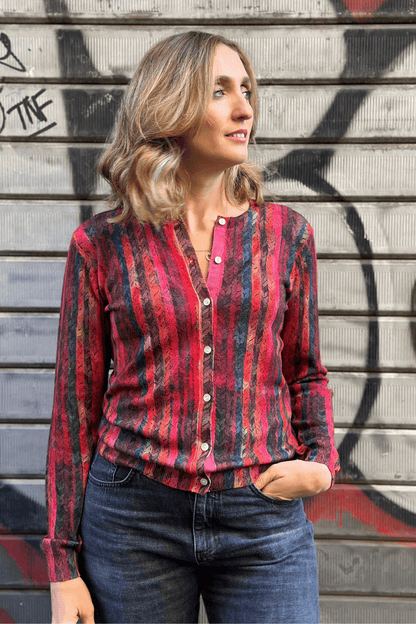 Cardigan Doppia Stampa