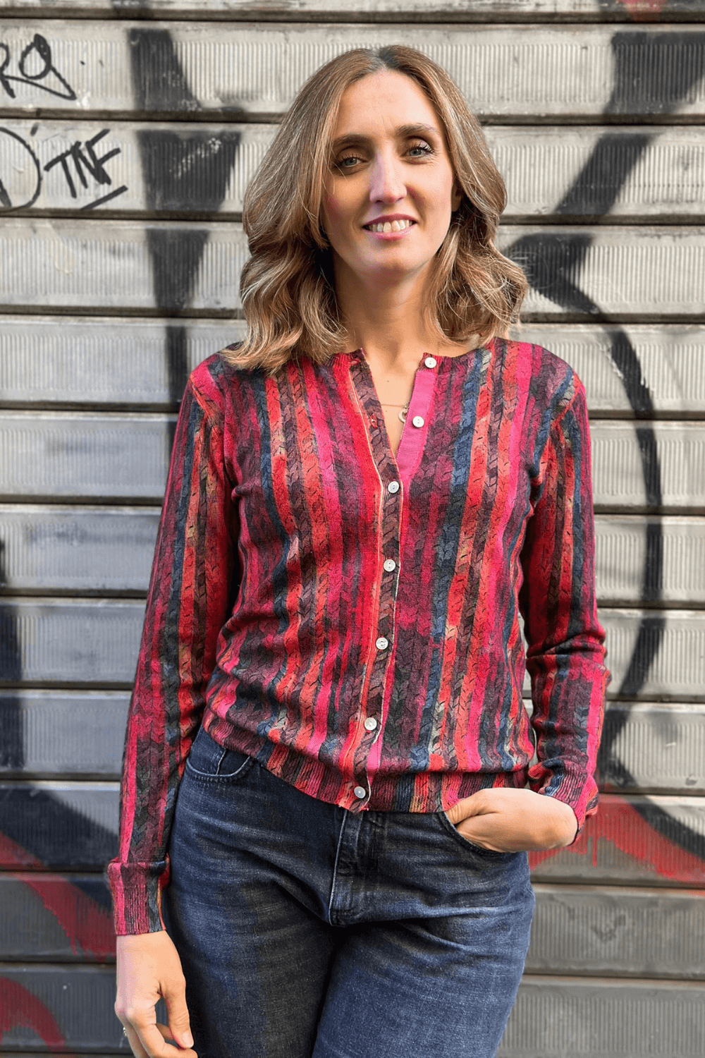 Cardigan Doppia Stampa